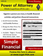Simple Financial Power of Attorney - POA Version: Fillable Legal Form ( POA Only )