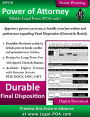 Durable Power of Attorney for Final Disposition - POA Version: Fillable Legal Form ( POA Only )
