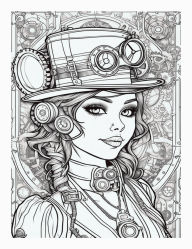 Title: Steampunk Darlings Coloring Book for Adults, Features 25 Coloring Pages, Author: Beatrice Harrison