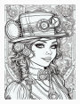 Steampunk Darlings Coloring Book for Adults, Features 25 Coloring Pages