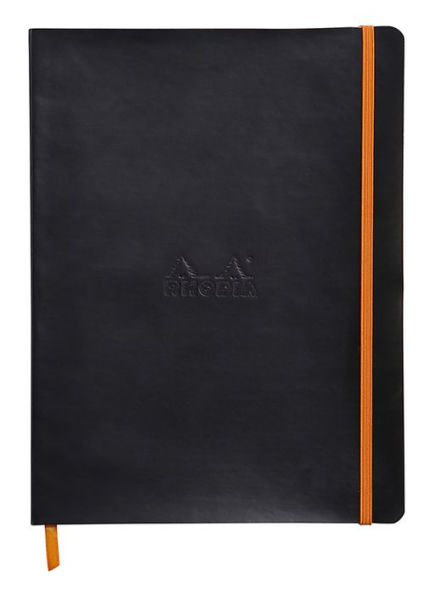 Rhodia Black Softcover Lined Notebook Large