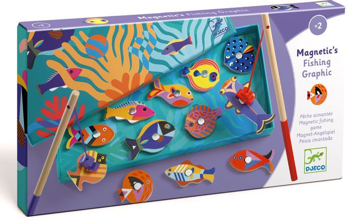 Fishing Graphic Wooden Magnetic Fishing Game by DJECO