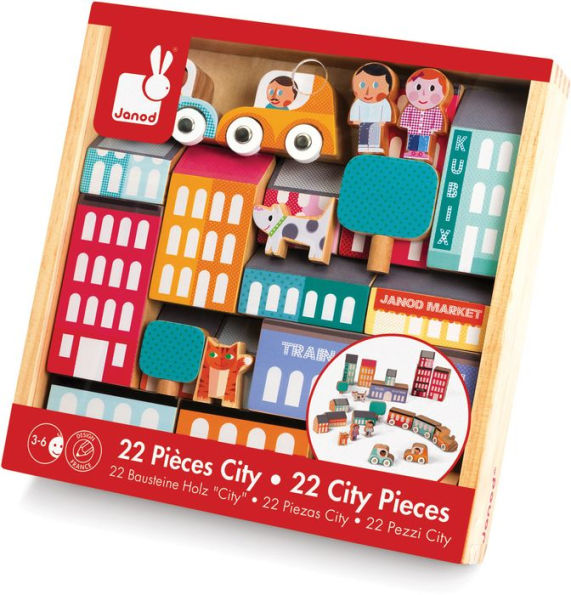 Kubix 22 City Pieces Wooden Toy Set