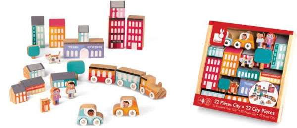 Kubix 22 City Pieces Wooden Toy Set