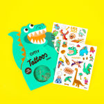 Alternative view 3 of 50 Neon and gold Dino Tattoos