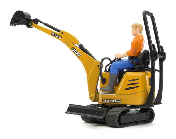 JCB Micro Excavator 8010 CTS and Construction Worker Toy Vehicle Set