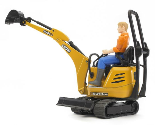 JCB Micro Excavator 8010 CTS and Construction Worker Toy Vehicle Set