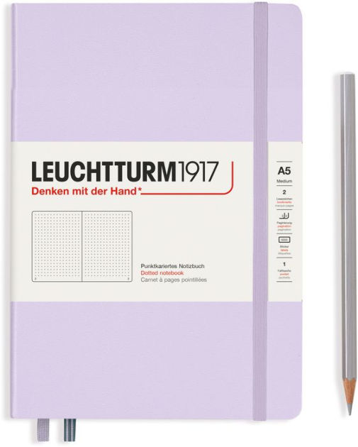 Leuchtturm1917 : A5 Hardcover Notebook : 80gsm : 251 Pages : Dotted : Lilac  - LEUCHTTURM1917 - Brands