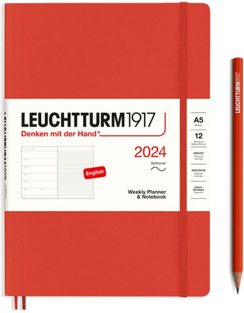 Softcover A5 Weekly Planner & Noteb. 2024 Black, Leuchtturm1917