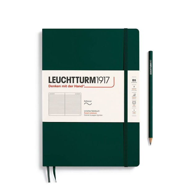 クリーブランドtubolito3本 Leuchtturm1917 Forest Green Softcover Composition Ruled