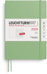 Title: 2026 Sage Weekly Planner & Notebook Medium (A5) Softcover