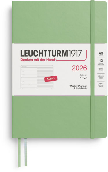 2026 Sage Weekly Planner & Notebook Medium (A5) Softcover
