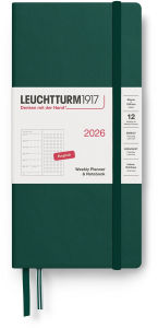 Title: 2026 Forest Green Weekly Planner & Notebook Dotted Wallet