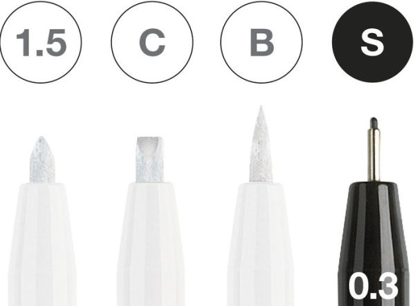 4Ct Black and White Pitt Artist Pens