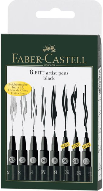 Faber-Castell : Pitt : Artists Brush Pen : Set of 4 : Black (B,SB,SC,1.5) -  Marker & Pen Sets - Art Sets - Color