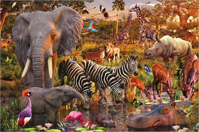 Hardness gauge Potatoes African Animals 3000 Piece Puzzle by Ravensburger | Barnes & Noble®
