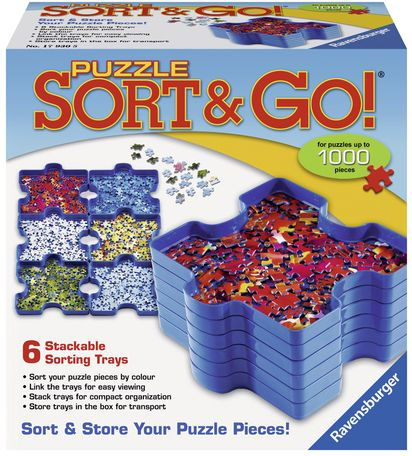 Puzzle sorting trays with lid stackable 9 x 9 puzzle sorter