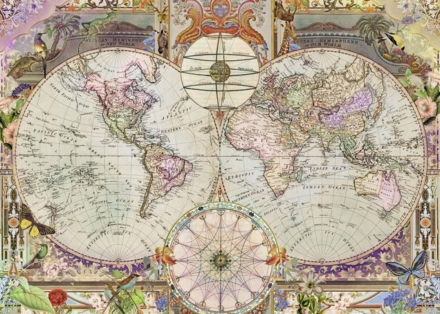 Puzzle 1000 pièces Carte du monde ancienne (Traité bois) Ravensburger -  Puzzle - Achat & prix