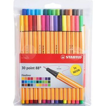 emott Fineliner Pen Set #8, 5-Colors, Retro