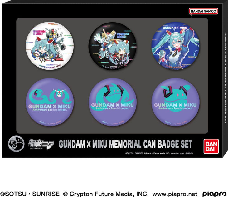 Gundam x Miku Memorial Can Badge Set 