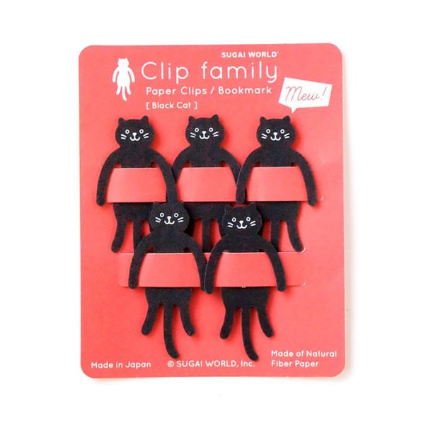 Black Cat Clip Family, Set of 5