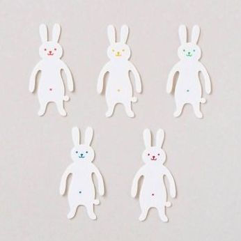 White Rabbit Clip Family, Set of 5