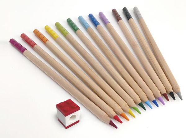 LEGO ICONIC COLORED PENCIL WITH TOPPER - 12 PACK