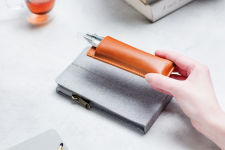Alternative view 2 of KING JIM Pen Case Ittsui Top-in Type Gray x Camel