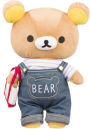 Rilakkuma Bear Overalls Plush - Going Out - Medium