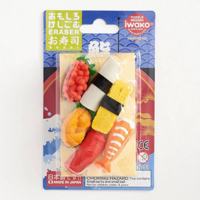 Sushi on Board Eraser Card