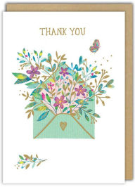 Title: Envelope With Flowers Thank You Greeting Card