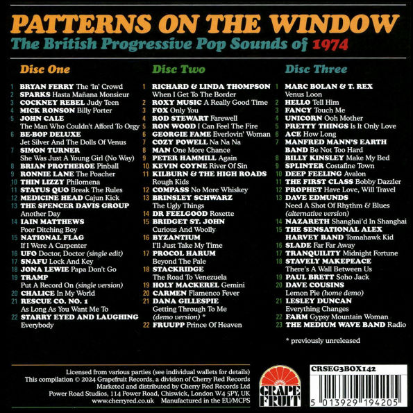 Patterns on the Window: The British Progressive Pop Sounds of 1974