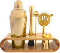 Title: Cocktail Set with Bamboo Stand