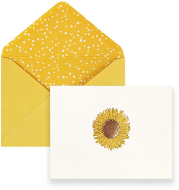 Correspondence Boxed Notecards Gold Sunflower by Portico Designs