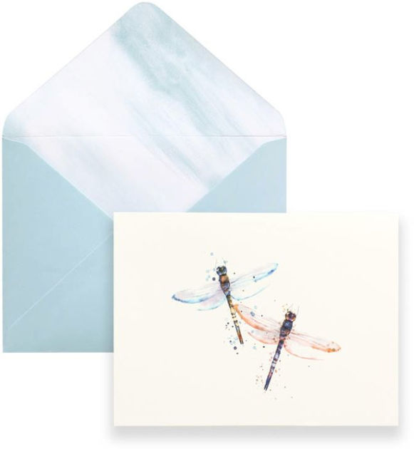 Correspondence Boxed Notecards Watercolor Dragonflies by Portico