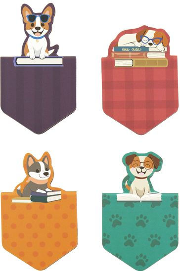 Woof: Set of 4 Magnetic Bookmarks