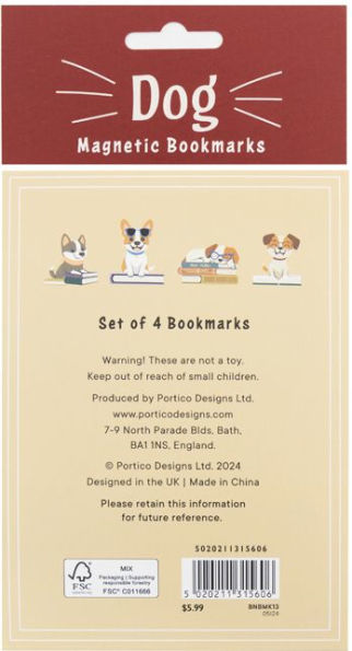 Woof: Set of 4 Magnetic Bookmarks