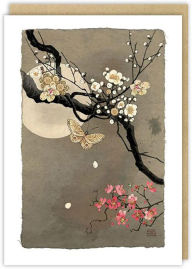 Title: Moonlight Blossom Blank Greeting Card