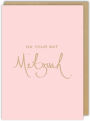 Gold On Pink Bat Mitzvah Greeting Card