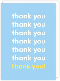 Title: White & Yellow Text On Blue Thank You Greeting Card