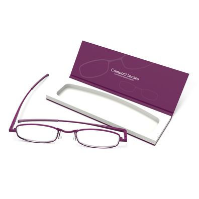 Compact Lenses Flat Folding Reading Glasses Orchid Purple 2.5