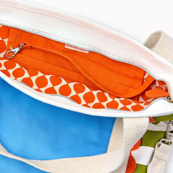 Striped Canvas Tote Bag