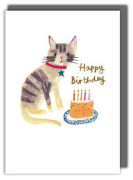 Cake And Cat Birthday Greeting Card