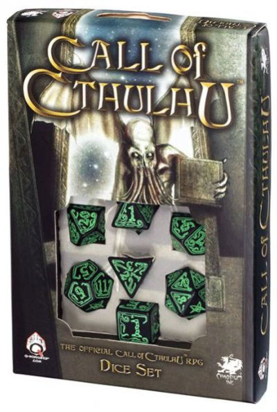 Call of Cthulhu Black and Green Dice Set