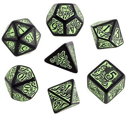 Call of Cthulhu 7th Ed Black Green Dice