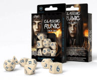 Title: Classic Runic Beige & blue Dice Set