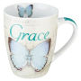 Butterfly Grace in blue Ephesians 2:8 Coffee Mug