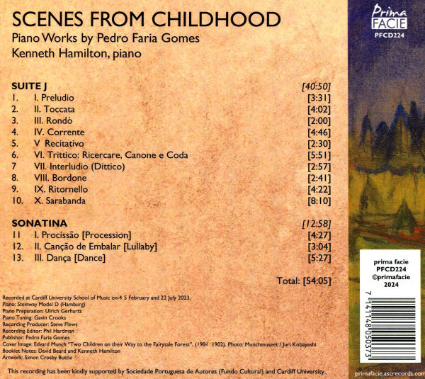 Scenes from Childhood: Piano Works by Pedro Faria Gomes