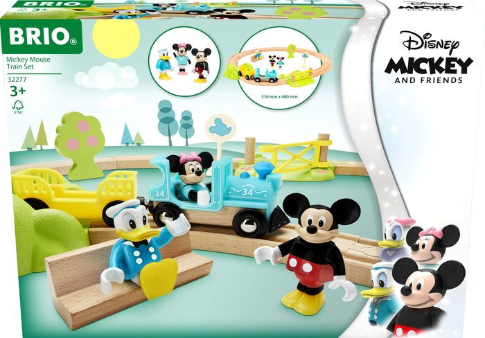 Mickey mouse cheap wooden train set