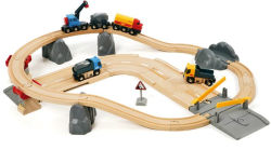 Alternative view 4 of BRIO World Wooden Railway Train Set Rail & Road Loading Set